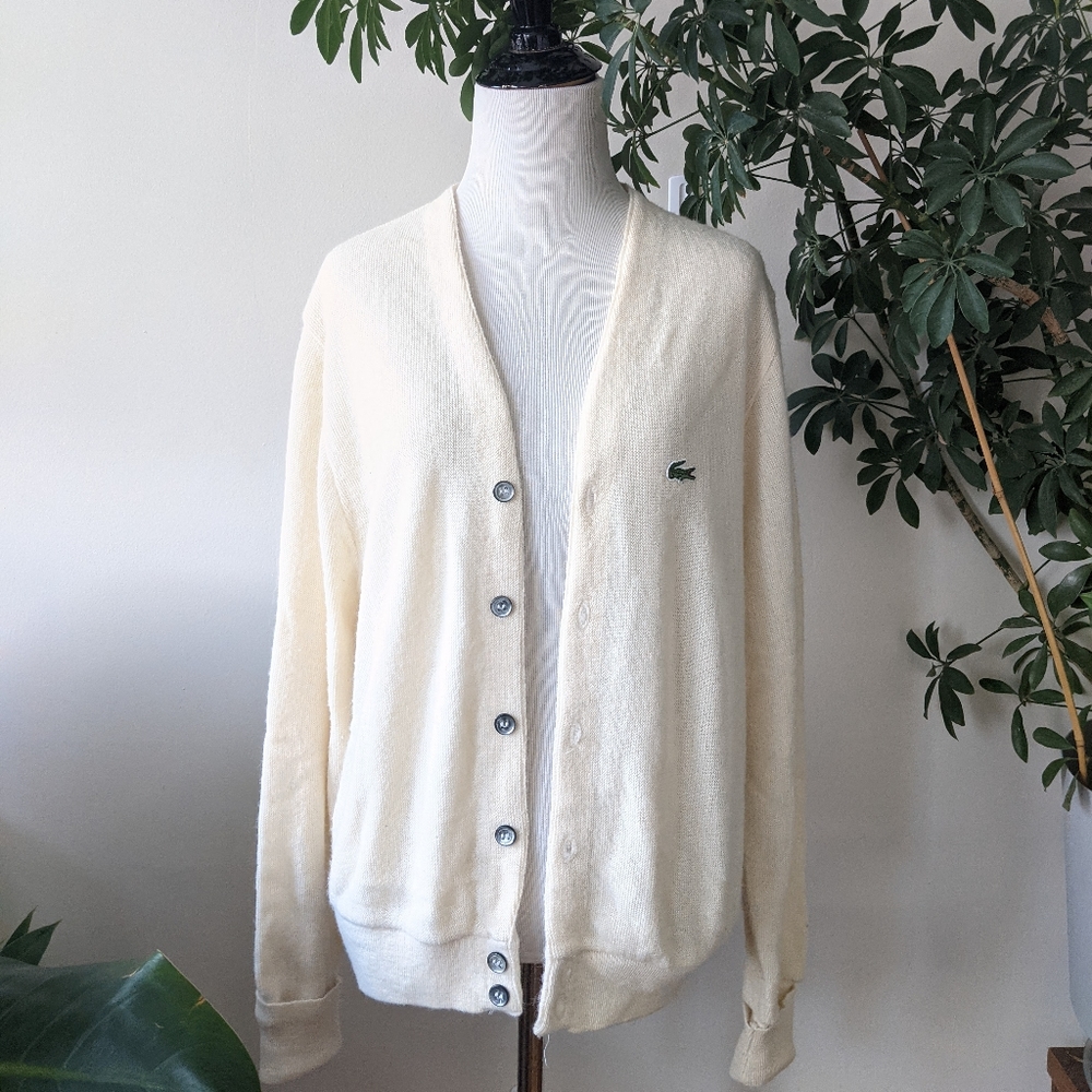 Vintage Lacoste Izod alligator cardigan